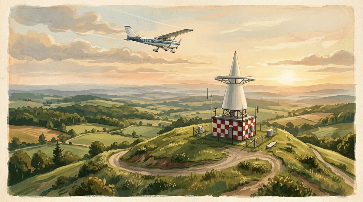 VOR navigation instrument in a cockpit